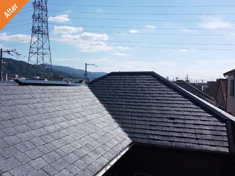 屋根塗装後のアスファルトシングルの屋根