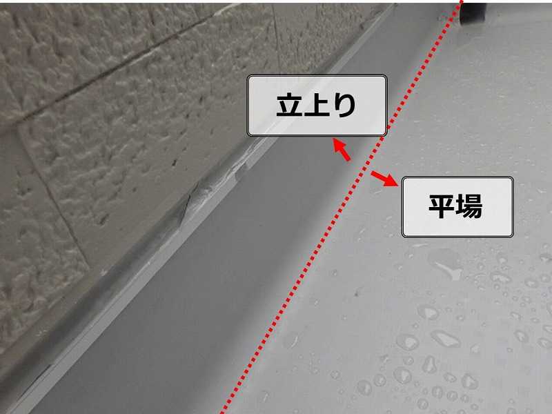 ベランダの平場と立上り