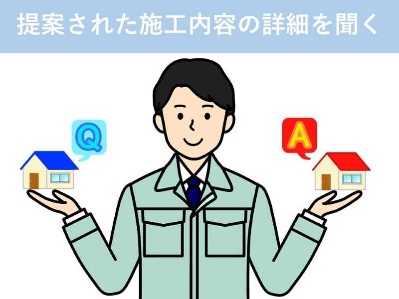 提案された施工内容の詳細を聞く