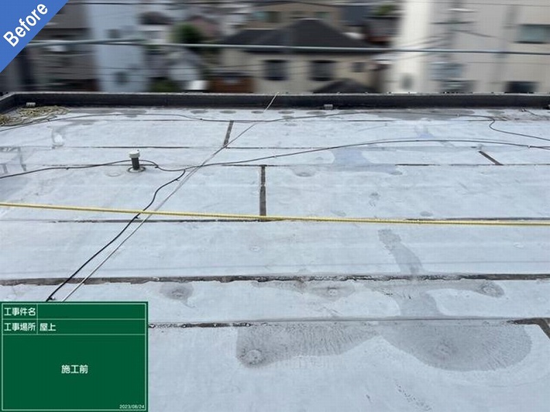 ヘーベルハウスの陸屋根の防水工事前