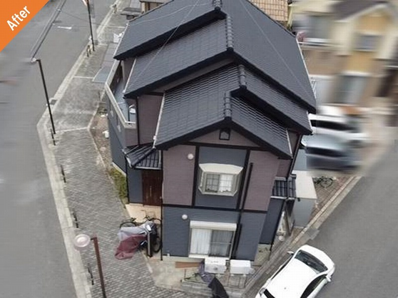 枚方市の屋根・外壁塗装後の戸建て住宅