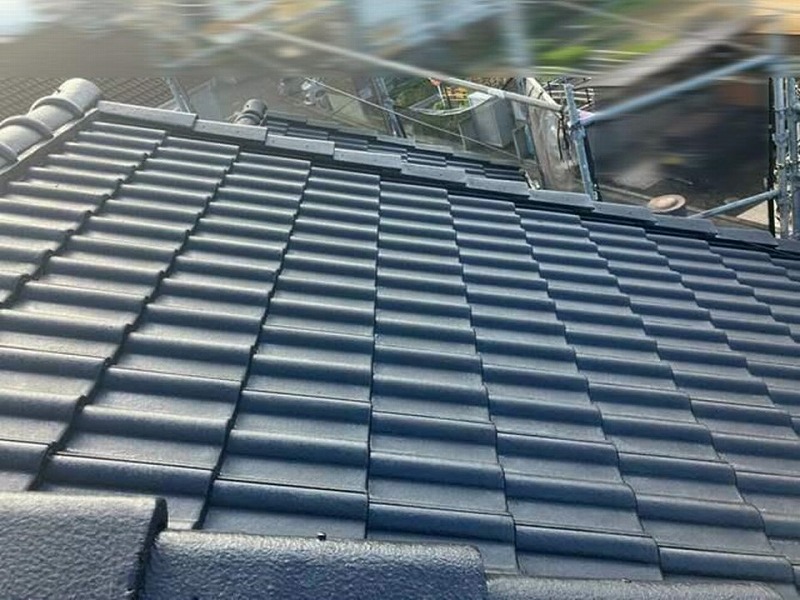 セメント瓦の屋根塗装完了