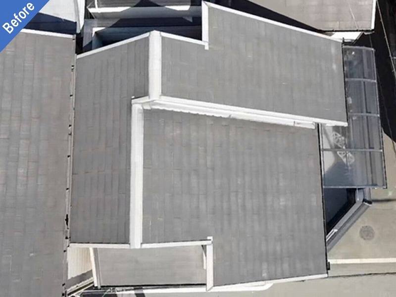 大阪市住吉区の屋根塗装前のスレート瓦