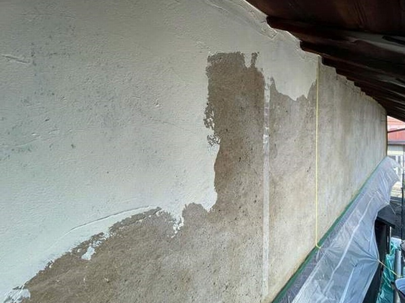 漆喰外壁の補修完了