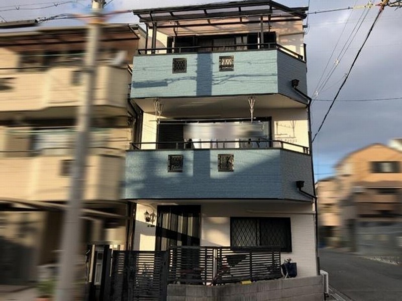 大阪市城東区の外壁塗装後の戸建て住宅