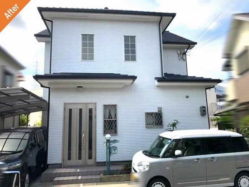 岸和田市の外壁塗装後のALCの戸建て住宅