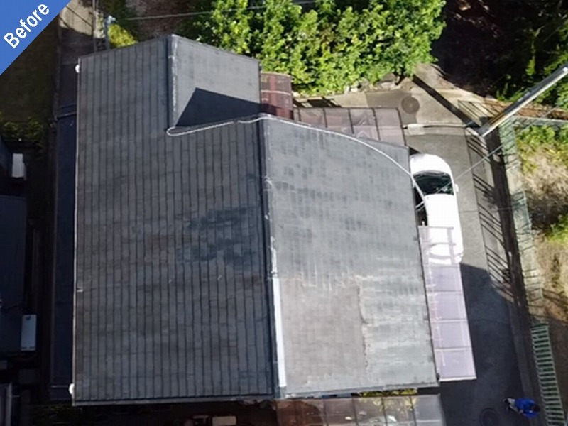 羽曳野市の屋根塗装前のカラーベスト