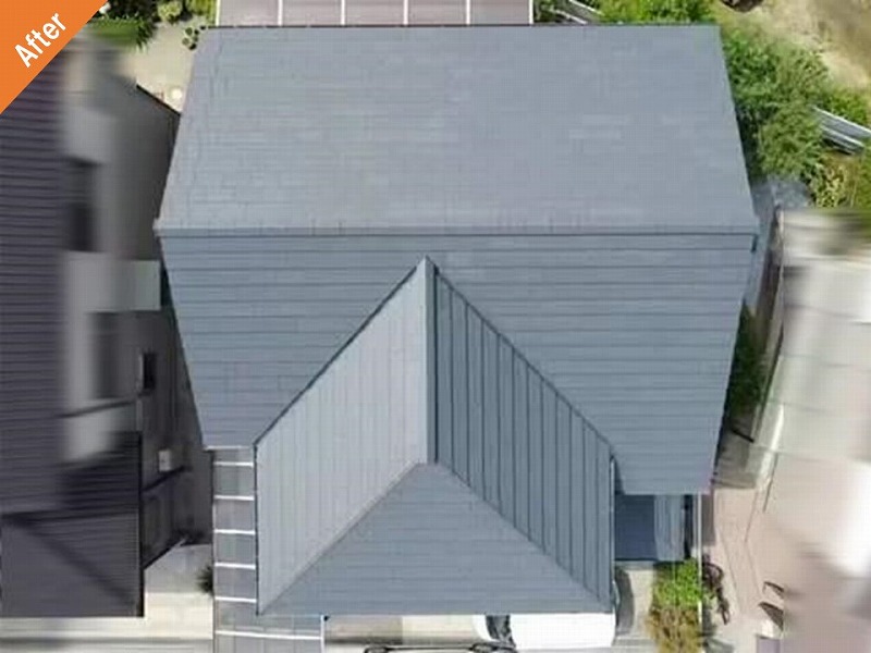 岸和田市の屋根塗装後のセメント瓦