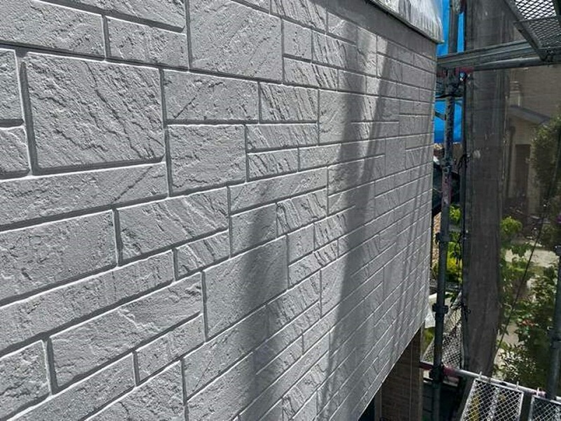 下塗り後の外壁