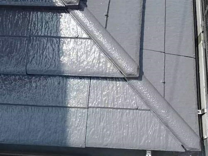 遮熱フッ素塗料で塗装後のセメント瓦