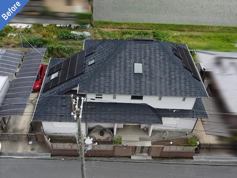 香芝市の外壁・屋根塗装前の三井ホームの住宅