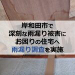 岸和田市で深刻な雨漏り被害にお困りの住宅へ雨漏り調査を実施