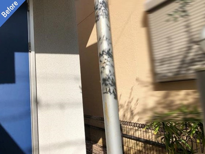 外壁塗装前の玄関柱