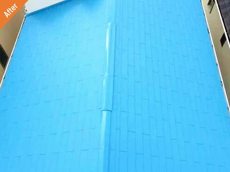 屋根補修と塗装後のカラーベスト
