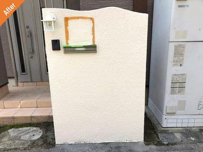外壁塗り替え後の門柱