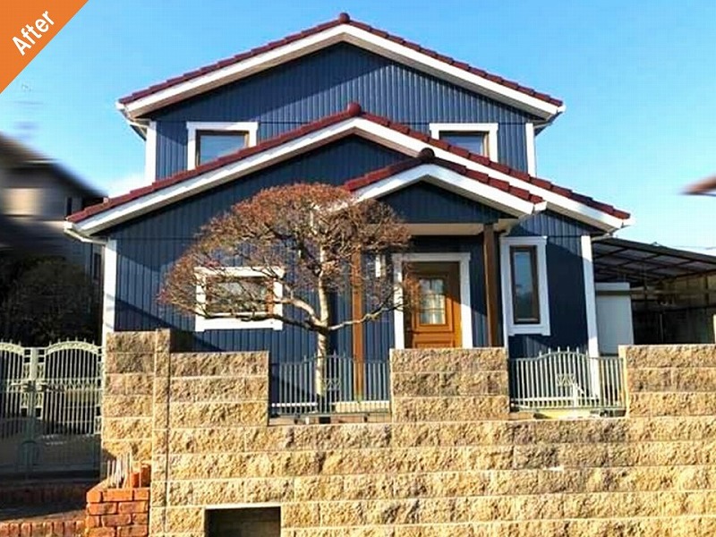 羽曳野市の外壁塗装後のスウェーデンハウスの戸建て住宅