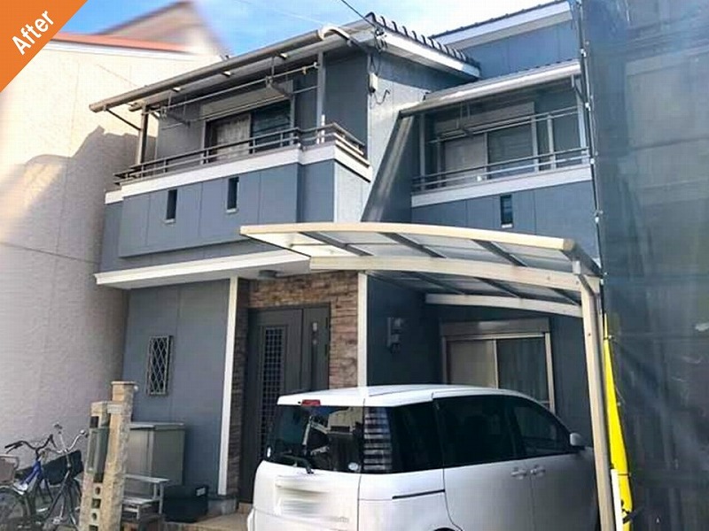 外壁塗装後の戸建て住宅