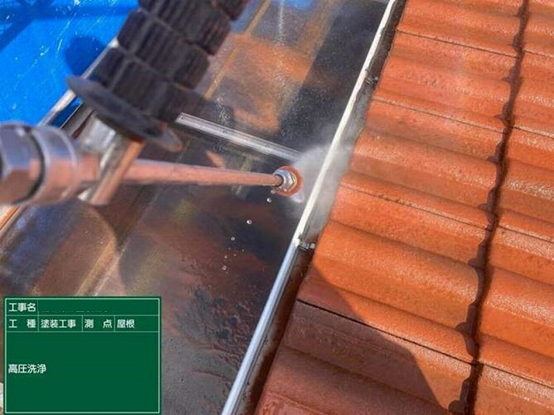 樋内の高圧洗浄