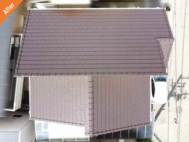 屋根塗装後のモニエル瓦