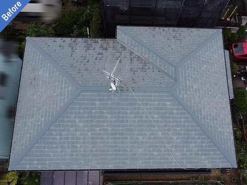 屋根塗装前のスレート瓦