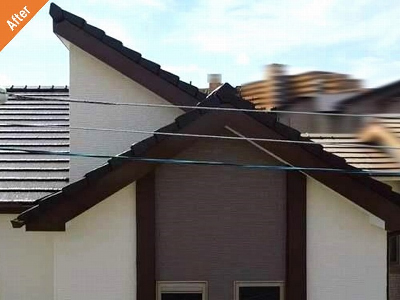 塗装後の外壁と屋根
