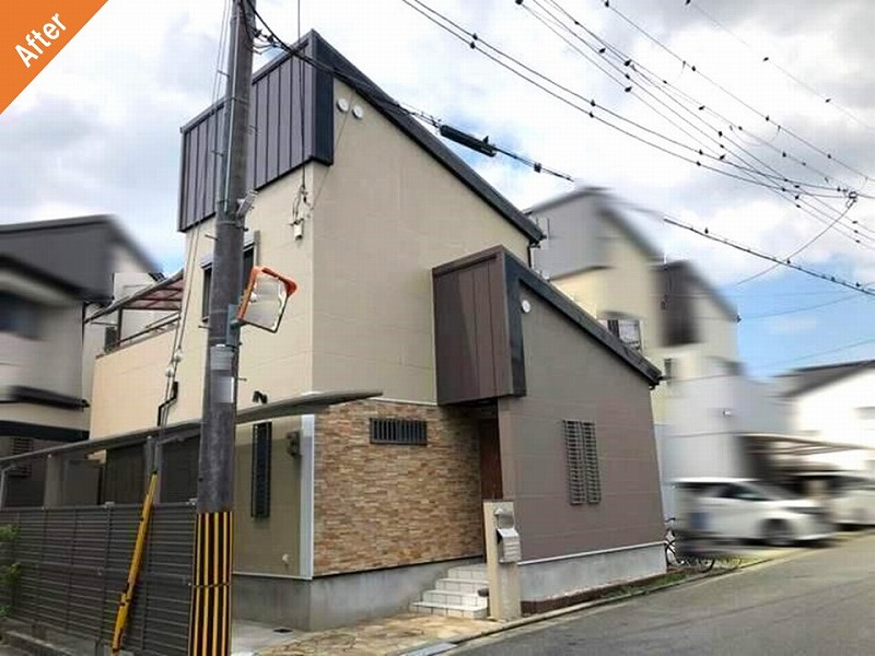 堺市美原区の外壁塗装後のALC外壁