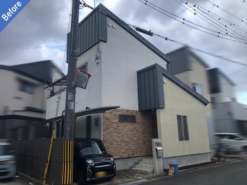 堺市美原区の外壁塗装前のALC外壁