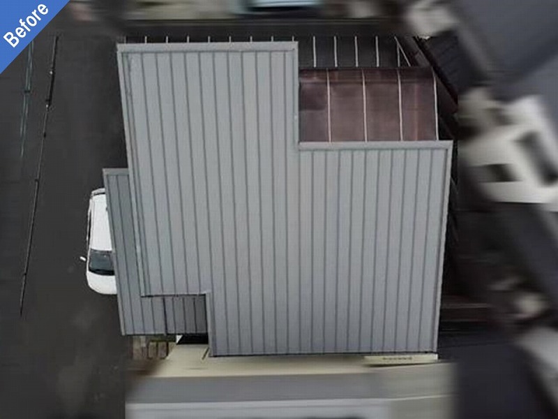 屋根塗装前のガルバリウム鋼板屋根