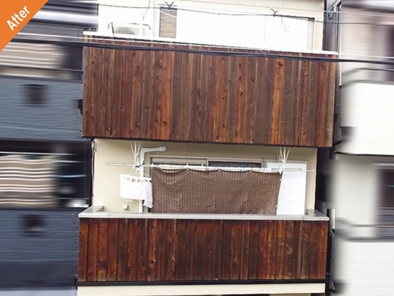 塗装工事後の木部の外壁