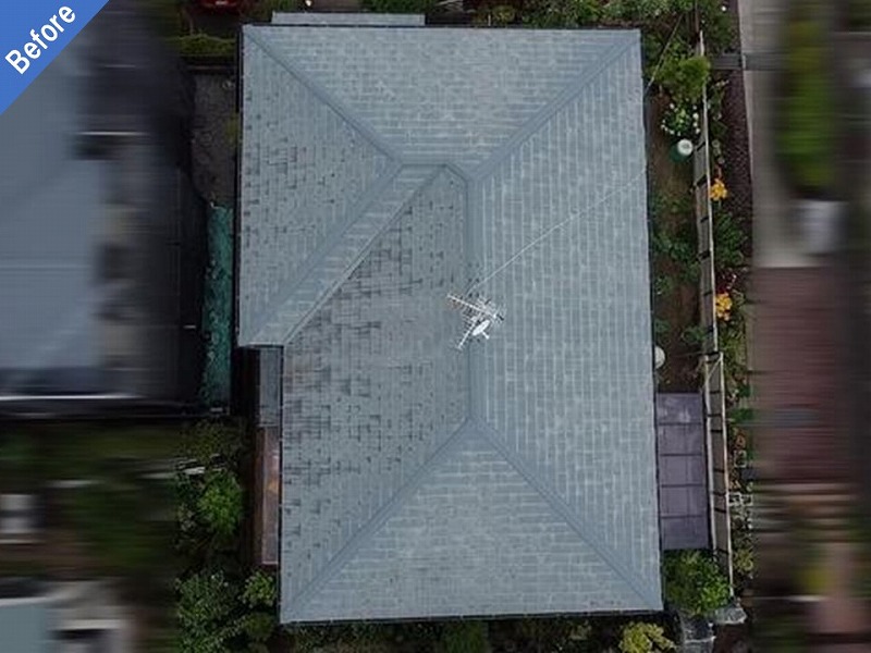 屋根塗装後前のスレート瓦