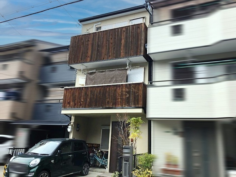 外壁塗装完工後の全景