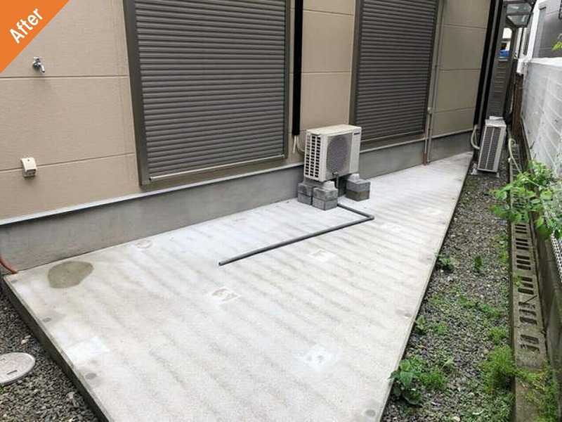 ウッドデッキ撤去後の外観
