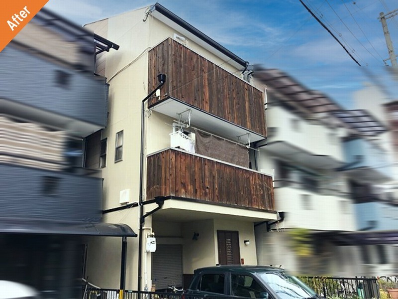 大阪市城東区の塗装工事後の戸建て