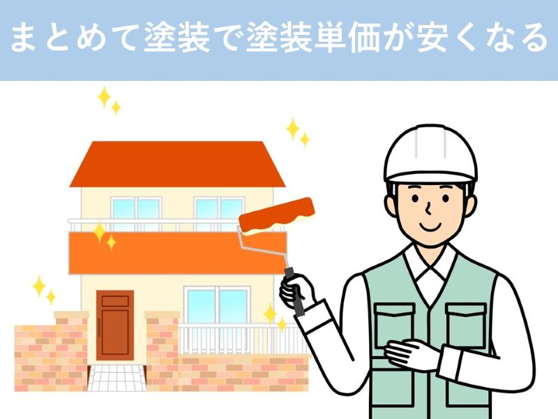 まとめて塗装で塗装単価が安くなる