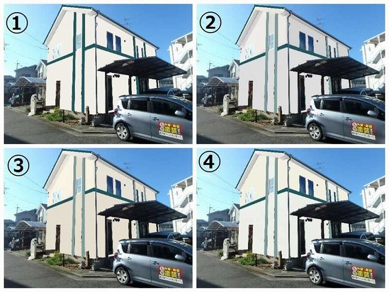 白系の色味に絞ったカラーシミュレーション