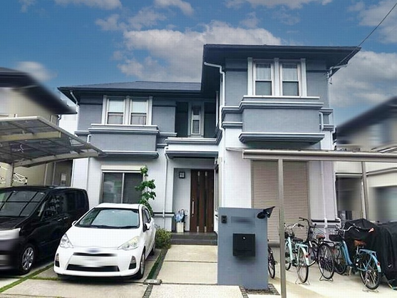 多彩模様を使用して高級感が増したツートンカラーの三井ホーム