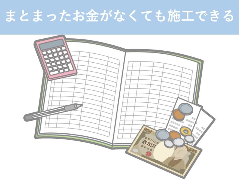 まとまったお金がなくても施工できる