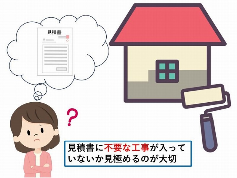 不要な工事が見積書に入っていないか確認する