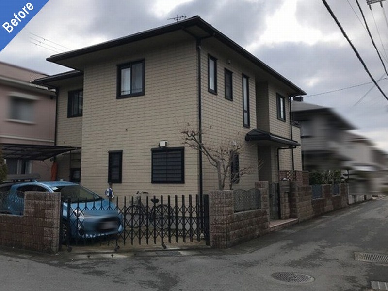 兵庫県姫路市のヘーベルハウスの外壁塗装前の全景