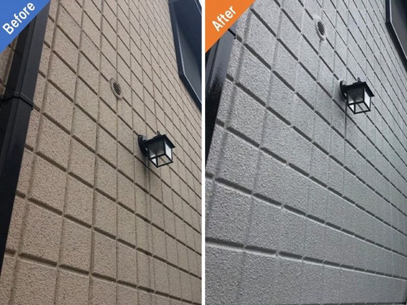フッ素塗料を使用した外壁塗装（ビフォーアフター）