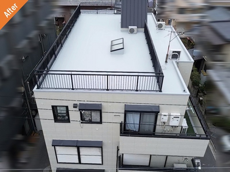 外壁塗装後の旭化成ヘーベルハウスの屋上