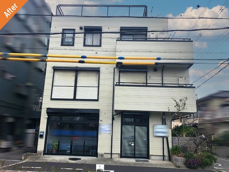 外壁塗装後の旭化成ヘーベルハウスの戸建て住宅