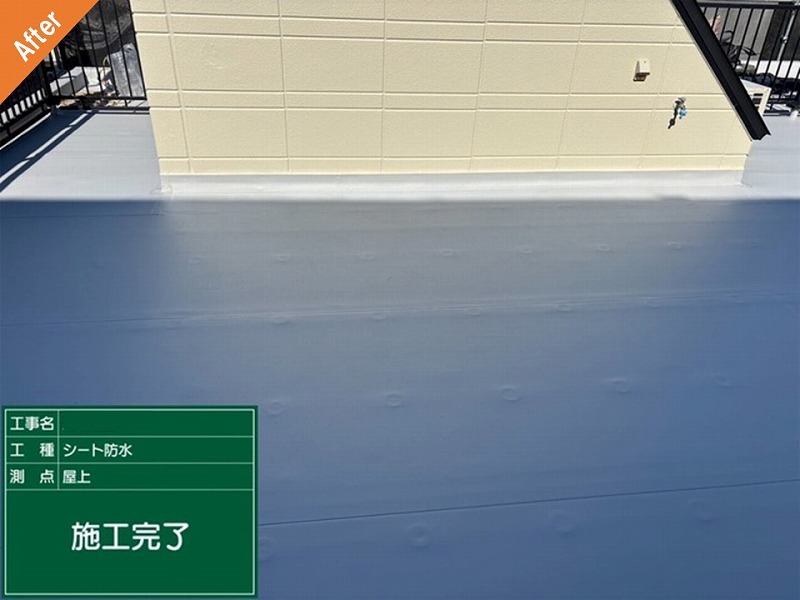 塩ビシート張り替え後の旭化成ヘーベルハウスの屋上