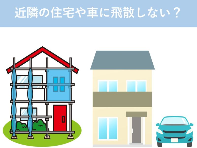 近隣の住宅や車に塗料が飛散しない？