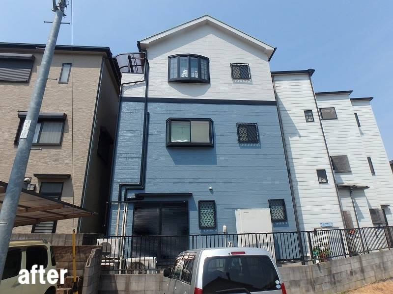 弊社のラジカル塗料で外壁塗装をした施工事例