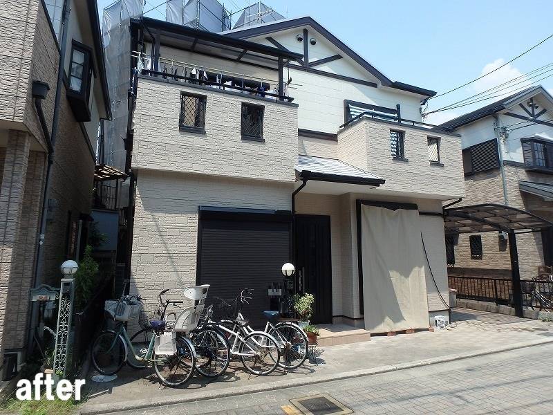 弊社のラジカル塗料での外壁塗装の施工事例
