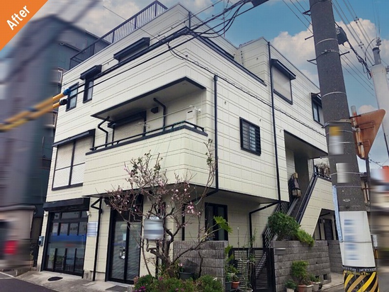 吹田市の外壁塗装後の旭化成ヘーベルハウスの戸建て住宅