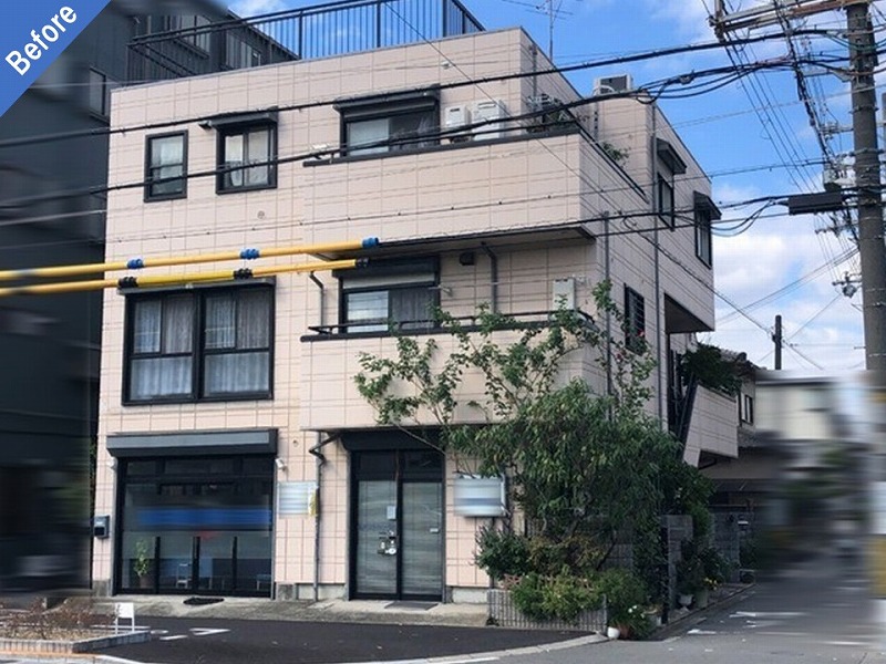 吹田市の外壁塗装前の旭化成ヘーベルハウスの戸建て住宅