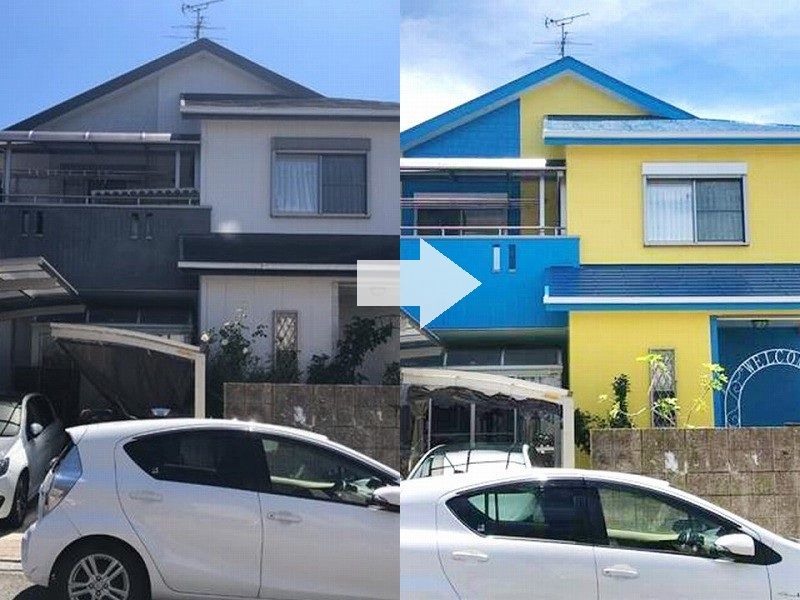 岸和田市にて無機塗料で外壁塗装をした事例