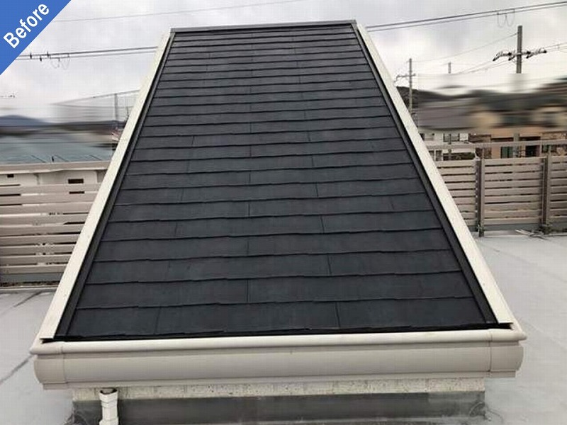 屋根カバー工法前のペントハウスの屋根